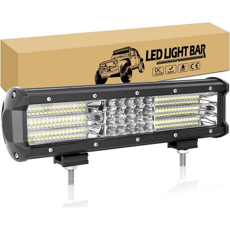 30cm 12 pouces 330W Barre Lumineuse LED de Travail IP67 etanche 12V 24V Rampe Barre de Led 4x4, Barre d'éclairage led pour Offroad Véhicules Voiture Camions Tracteur,6000K feu antibrouillard (1/5)