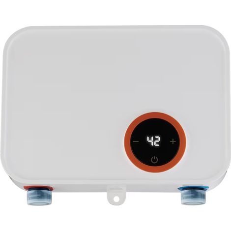 Chauffe-eau instantané, petit chauffe-eau électrique sous évier avec affichage, chauffe-eau domestique sans réservoir (220 V), idéal pour cuisines et salles de bain (blanc)