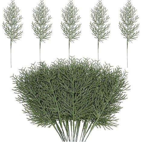 Branches de Pin Artificielles, Branches de Sapin, Verdure Aiguilles de Pin pour Guirlande Arbre de Table Décoration de Maison Jardin(10 x 35 CM) (1/5)