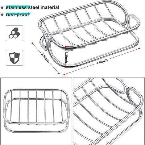 Seifenschale aus Edelstahl für die Dusche, ein rostbeständiger Seifenhalter aus Metall mit selbstentleerendem Seifenschwamm, geeignet für Duschen, Badezimmer, Küchen und Waschbecken. (1/5)