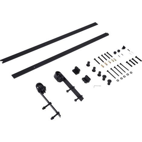 KIT MONTAGGIO PER PORTE SCORREVOLI CON BINARIO E ACCESSORI IN ACCIAIO AL CARBONIO. 200X4X0.6CM (1/5)