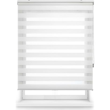 Blindecor Lira tenda a rullo giorno e notte, colore Bianco sporco, tenda per interni 160 x 180 cm (Larghezza x Altezza) Dimensioni del tessuto 157 x 175 cm. Eleganti tende giorno e notte (1/5)