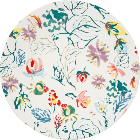 Assiette à Dessert Ø 20,5 cm en Grés - Collection A TRAVERS CHAMPS - Décor Floral Multicolore