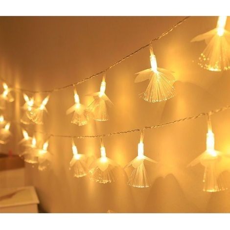 5 m lange Solar-Lichterkette mit 20 LEDs aus Glasfaser für Blumenmuster, geeignet für Hof, Hochzeiten, Außendekoration, Festdekoration und stimmungsvolle Beleuchtung – Farbe (1/2)