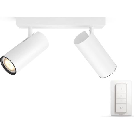 BURATTO HUE FARETTO CONNESSO 2 LUCI BIANCO CON DIMMER SWITCH (1/5)