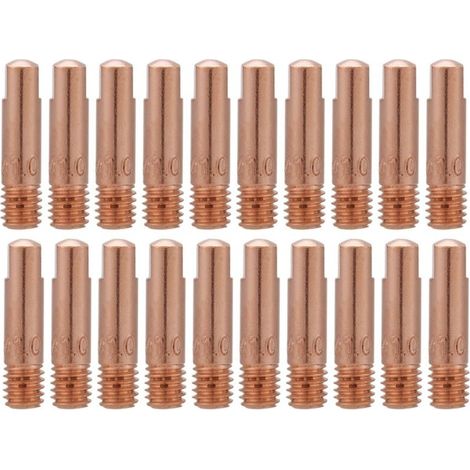 Pointe de contact en cuivre 20 pièces, pour consommables de torche de soudage MIG/MAG 15AK (1,0 mm) (1/5)