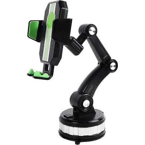 Support de téléphone de voiture, fixation pare-brise, universel et réglable, vert (1/5)