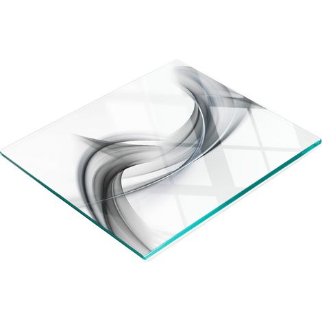 Dekoratives Schneide- und Servierbrett aus Glas, abstraktes Linienmuster, 60 x 52 cm (1/5)