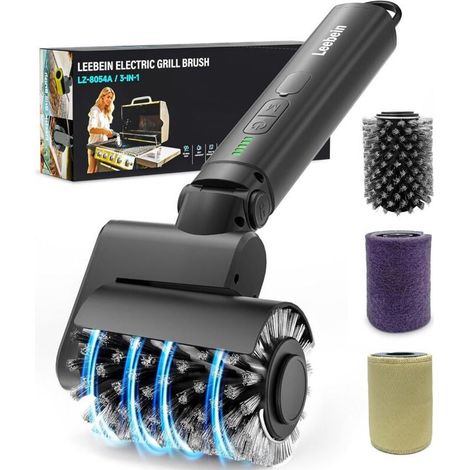 Leebein Brosse Électrique pour Barbecue, 2026 Brosse Électrique Nettoyage 3 Vitesses & Angle Réglable avec 3 Têtes Remplaçables, 150 Min Autonomie, Résistante à l'eau et aux Hautes Températures (1/5)