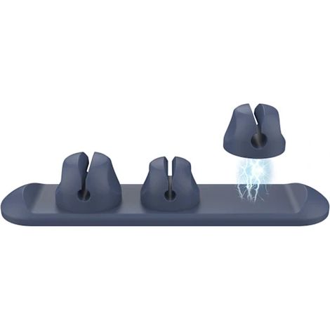 Organisateur de câbles magnétique - Gestion des câbles de bureau - Support adhésif puissant pour câbles de charge, clips pour câbles de chargeur/souris/casque/téléphone, noir (1/3)
