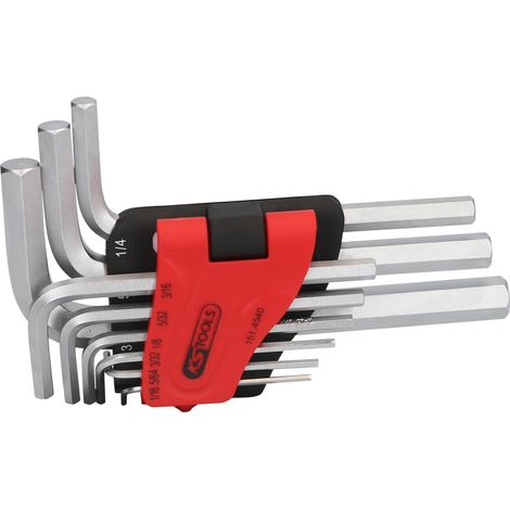 KS Tools Innensechskant-Winkelstiftschlüssel-Satz, im Klapphalter,9-tlg1/16-3/8 (1/4)
