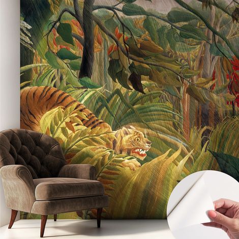 Fotomurale adesivo - parete decorativa - decorazione casa - stile moderno parete - Tigre esotica 250x250 cm
