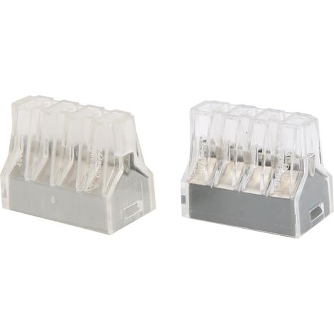 Packung mit 100 PCT-Schnellanschlussklemmen, universelle Gebäudeanschlussklemmen für flexible und starre Drähte, Hochstrom-Verdrahtungsklemmen, PCT-106/108 Parallelverbinder (1/5)