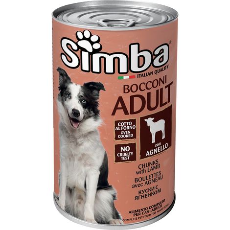 BOCCONI PER CANI 'SIMBA' agnello - gr 1230- 12 pezzi - MONGE