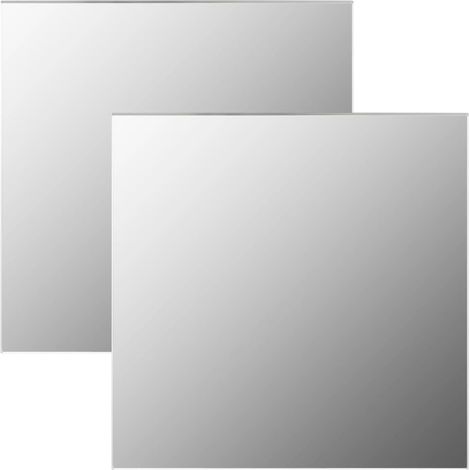 Juego de 2 espejos de pared 50x50 cm Cristal Cuadrado DEC022838