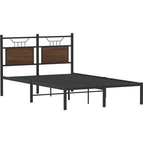 vidaXL Giroletto senza Materasso Rovere Marrone 120x190 cm Truciolato (1/4)