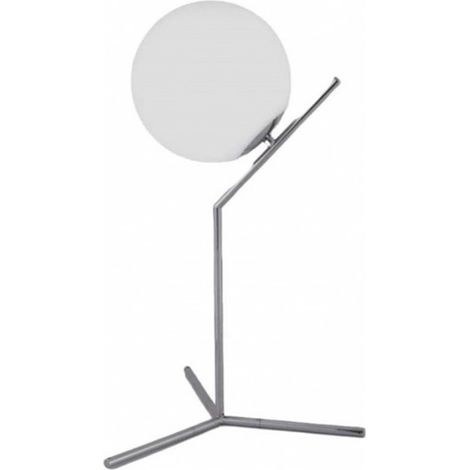 Trade Shop - LAMPADA SCRIVANIA RAMO MIT SFERA E27 ARGENTO LUCIDO LUCE TAVOLO MINIMAL LED 10236 -