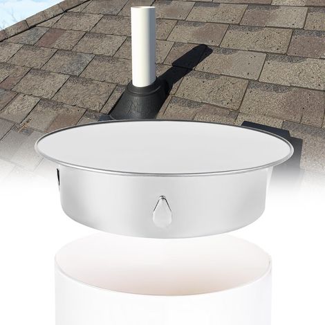 Couvercle Pour Cheminée, Bouchon Tuyau de Poele, Hotte de Cheminée en Acier Inoxydable, Capuchon Anti-Pluie pour Cheminée, Cache pour Tuyau De Poêle ø150 mm (1/5)