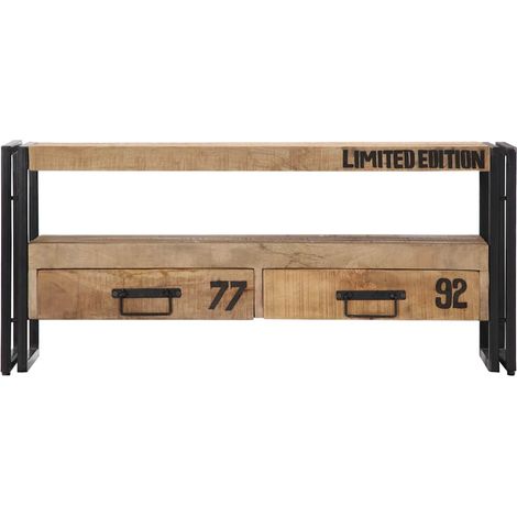 Meuble TV, Étagère TV, Meuble de Salon, 100 x 30 x 45 cm Bois massif de manguier OIB6901E (1/5)