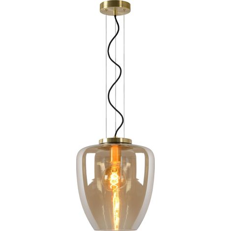 Lucide FLORIEN Suspension Diam. 28 cm 1xE27 Ambre (1/3)