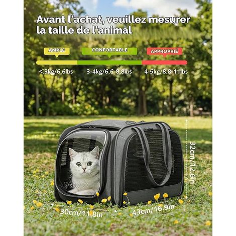 Sac de Transport pour Chat Transport Chat Gris (1/4)