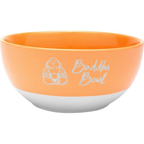 Bol en grès émaillé coloré, avec inscription en allemand 60 cl, orange, pour petit déjeuner, bol à céréales, cadeau d'anniversaire (1/4)