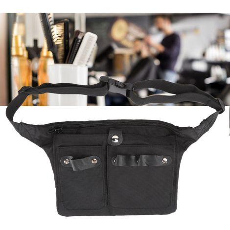 Trousse de coiffure nomade avec accessoires (pince, ciseaux) et compartiment de rangement - Noir (1/5)
