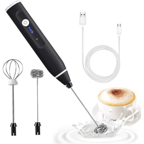 Mousseur à lait électrique rechargeable par USB 2 en 1 portable avec double fouet (1/4)