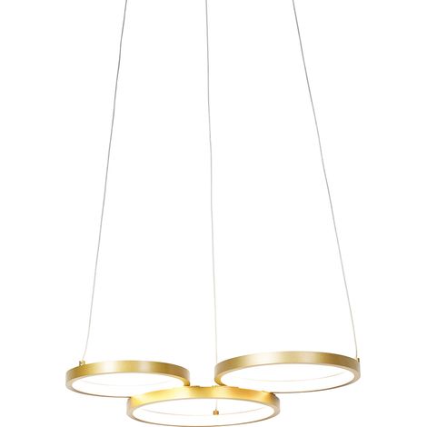 Gold Pendant Light Incl. LED 3-Step Dimmable 3 Lights - Rondas (1/4)