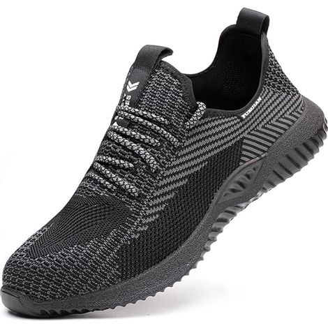 Chaussures de sécurité à embout acier pour homme, confortables et antidérapantes, baskets de travail taille 42 (1/5)