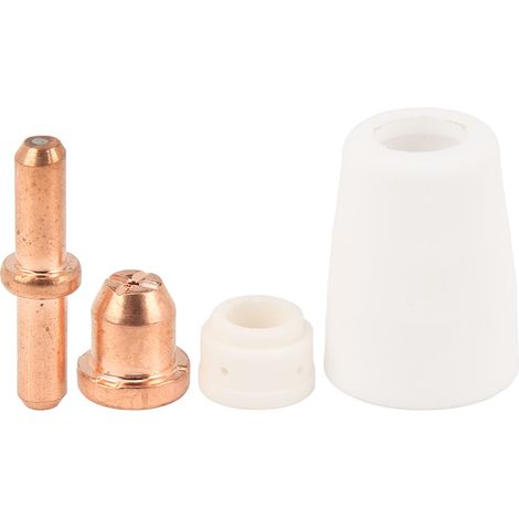 Kit de 90 pièces pour découpeuse plasma : électrodes, buses et coupelles pour porcelaine et cuivre.