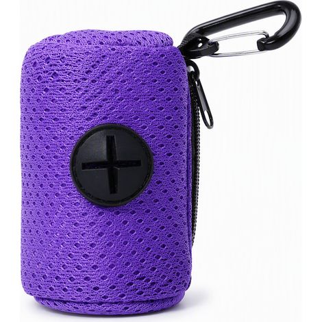 Distributeur de sacs à déjections en mesh violet à mousqueton (1/5)