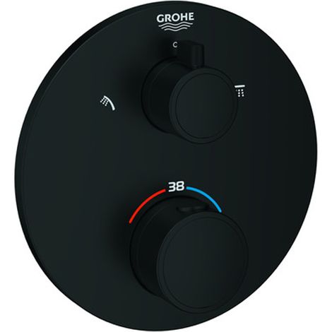 Grohe Fertigmontageset Grohtherm UP-Brausethermostat, m 2-W.-Umstg., rd, ma bla (1/3)