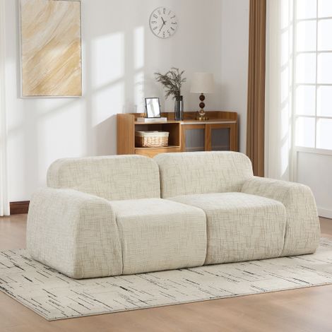Modulares Kompressionssofa aus Chenille-Stoff, gefüllt mit 30D hochelastischem Schaumstoff. Leicht zu bewegen und mit rutschfestem Boden, ideal für Wohnzimmer und andere Räume.Beige