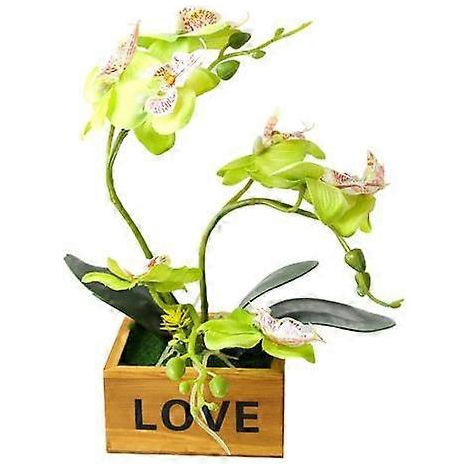 Fleur artificielle papillon orchidée pot bonsaï jardin DIY fête décoration de bureauvert (1/5)