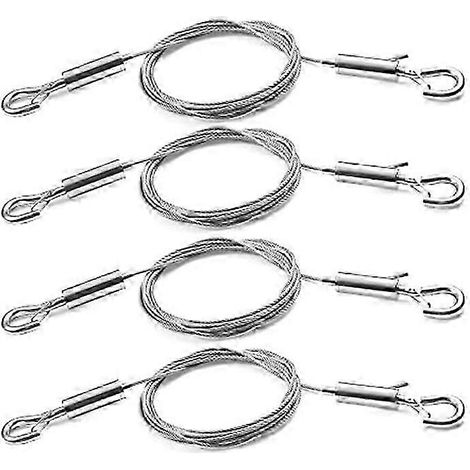 Kit de 4 câbles de suspension réglables de 2 m x 1,5 mm pour tableaux - Câble en acier inoxydable robuste, supporte jusqu'à… (1/4)