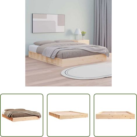 vidaXL Sommier en bois - Cadre de lit sans matelas 180x200 cm bois massif (1/5)