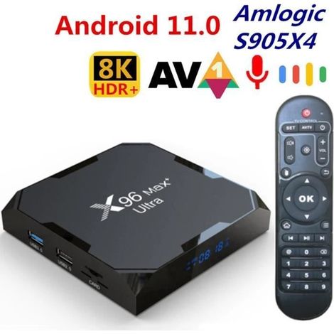 TV Box Android 11 X96 Max Plus Ultra - 8K - 4GB RAM - 64GB Stockage (1/4)