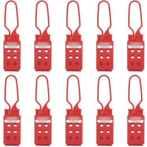 Confezione da 10 lucchetti di sicurezza a 6 fori per il controllo degli accessi di più persone e la manutenzione di attrezzature industriali (1/5)