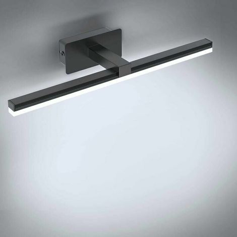 1 Applique murale LED, 9W, blanc froid 6000K, 40cm, IP44, aluminium et acrylique, pour salle de bain (1/5)