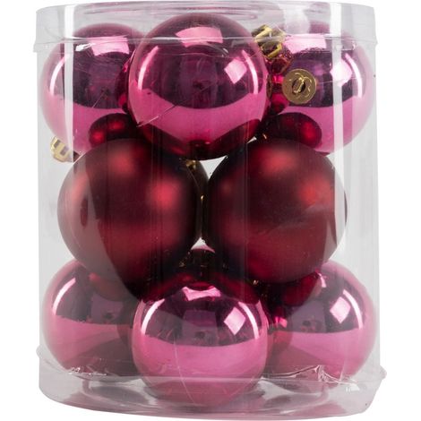 TrendLine Weihnachtskugeln bruchfest 12 Stück 6 cm Ø magnolienrosa Weihnachten (1/2)
