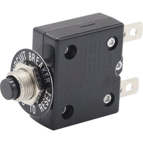 Disjoncteur 15A Interrupteur thermique de réinitialisation en option, 125-250V AC 50V DC Disjoncteur à bouton-poussoir de protection contre les surcharges de courant TRIMEC