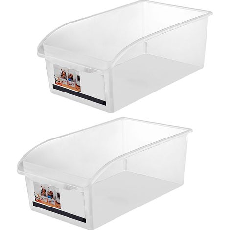 Bacs de rangement transparents en plastique pour réfrigérateur, tiroir de rangement style congélateur, boîte de conservation de la fraîcheur (2 pièces) (1/3)