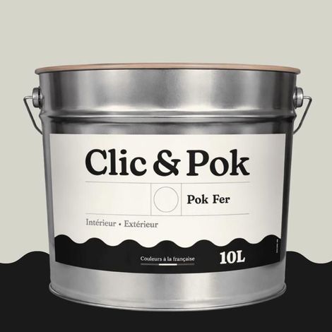 Peinture Fer Antirouille – Métal Extérieur Intérieur, Satinée, Protection Rouille - 10L - RAL 9002 - Blanc gris