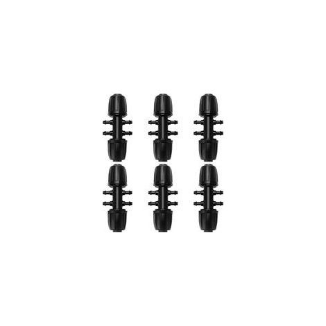Raccord Irrigation Goutte-à-Goutte 6 Voies, Connecteur Tuyau Arrosage Jardin Pelouse, Distributeur Eau Multiple Noir 10x2,7cm (1/5)
