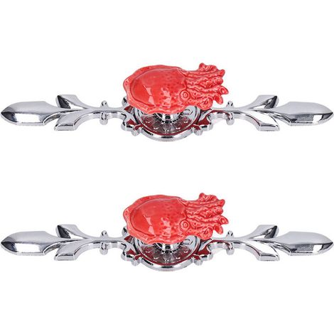 Set aus 2 modernen europäischen runden Griffen für Schubladen, Schränke, Kommoden und Schuhe, leuchtend rote Farbe (Modell 1077D Oktopusrot) (1/5)