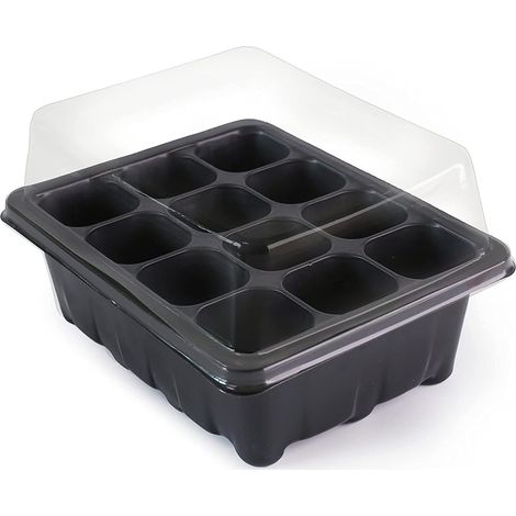 5 Sets of Grow Trays Starter Tray Strong Seedling Mini Propagator, Mini Plant Culture 60 Cells with Domes and Base for Seed Starting (1/5)
