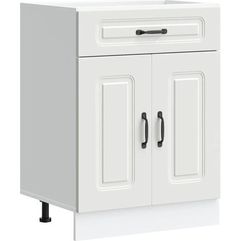 Mueble de cocina Kalmar práctico espacio de almacenamiento 60 x 46 x 81,5 cm madera de ingeniería blanca 020049910 (1/5)