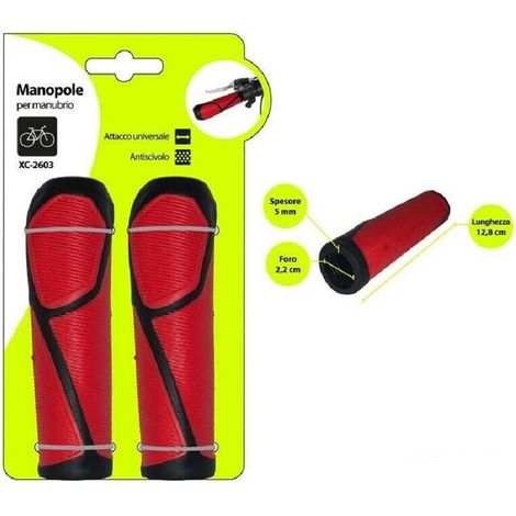 TRADE SHOP - Coppia Manopole Per Manubrio Sterzo Bicicletta Universale Antiscivolo Xc-2603 -