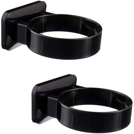 2 PCS Noir Support de sèche-Cheveux, Support de sèche-Cheveux sans percer, Support de sèche-Cheveux, Support Autocollant sans percer, Support de sèche-Cheveux, Support Mural de sèche-Cheveux (1/4)